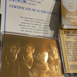 The Beatles 23kt Gold Leaf Sculptured Trading Card Numbered Vintage 1996 Rock
